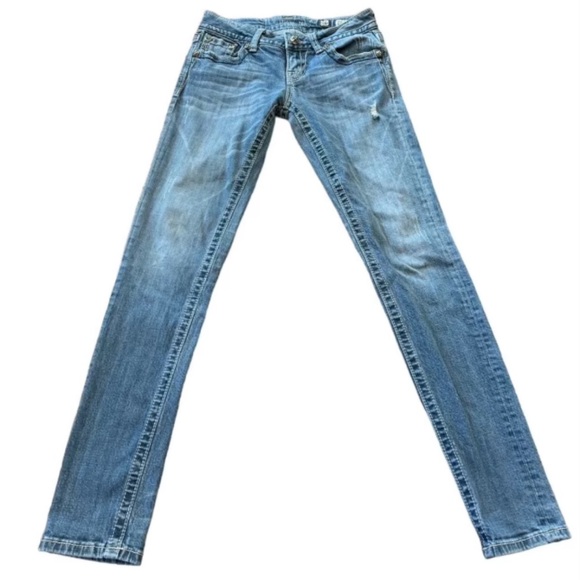 Miss Me Women’s Distressed Embroidered Skinny Jeans Size 26 - Picture 2 of 10